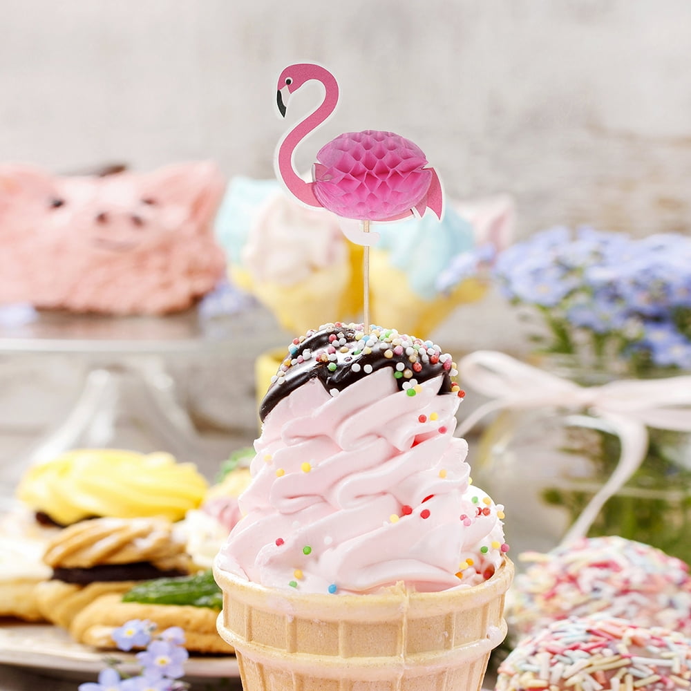 50pcs 3D Cartoon Fruit Food Toothpicks Cupcake Topper Cake Picks Decorations for Hawaii Luau Beach Wedding Birthday Pool Party,,Pineapple